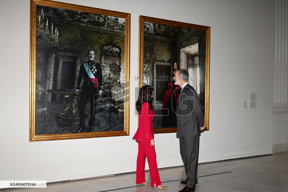 King Felipe And Queen Letizia At Presentation Of Their Portraits By Annie Leibovitz - Madrid