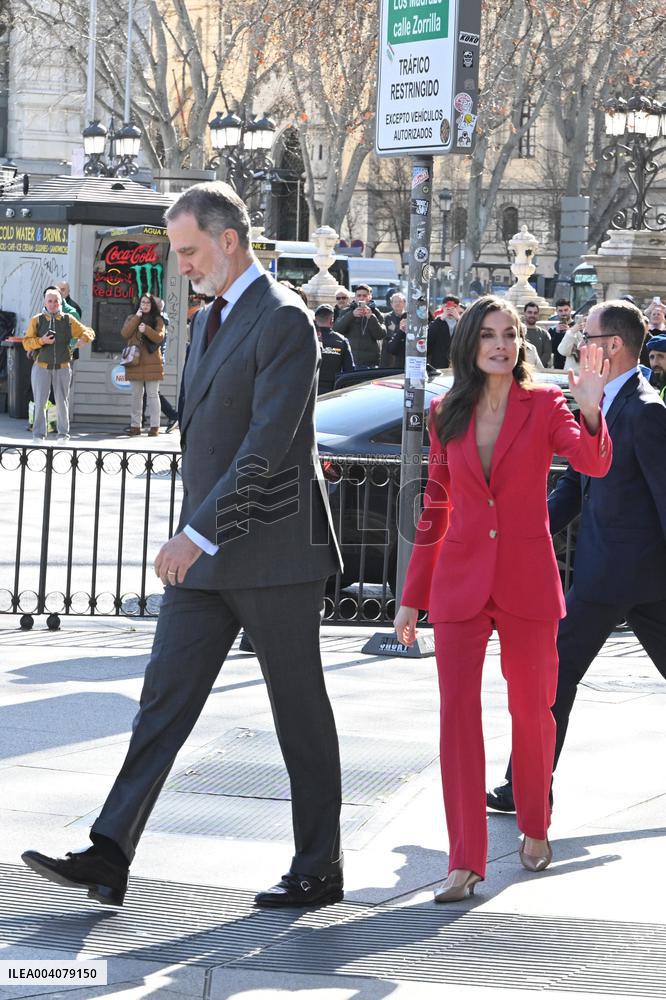 King Felipe And Queen Letizia At Presentation Of Their Portraits By Annie Leibovitz - Madrid