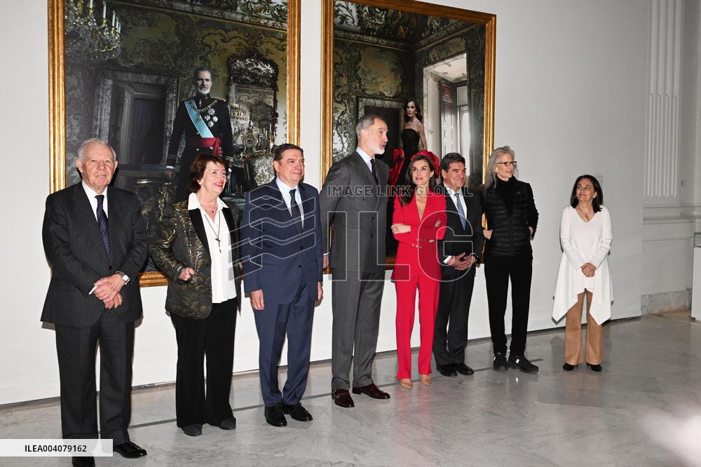 King Felipe And Queen Letizia At Presentation Of Their Portraits By Annie Leibovitz - Madrid