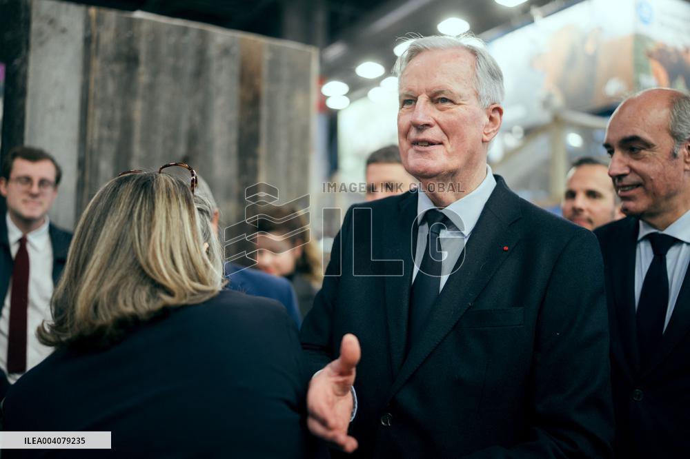 Former French Prime Michel Barnier visits the Agricultural Show - Paris AJ