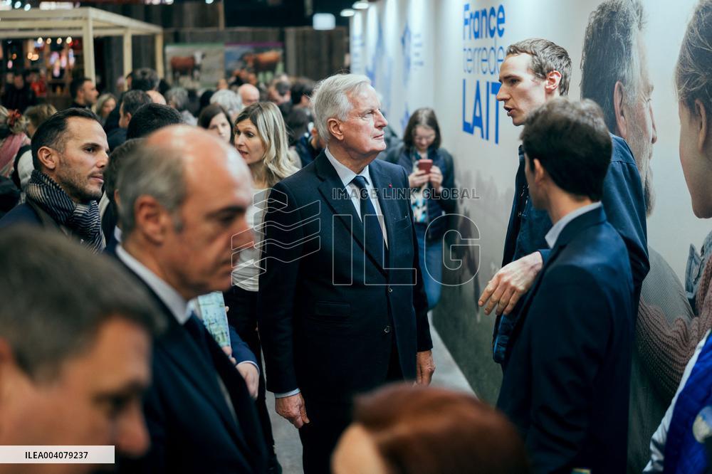 Former French Prime Michel Barnier visits the Agricultural Show - Paris AJ