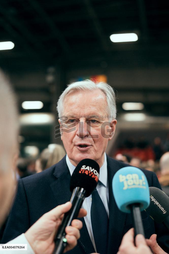 Former French Prime Michel Barnier visits the Agricultural Show - Paris AJ