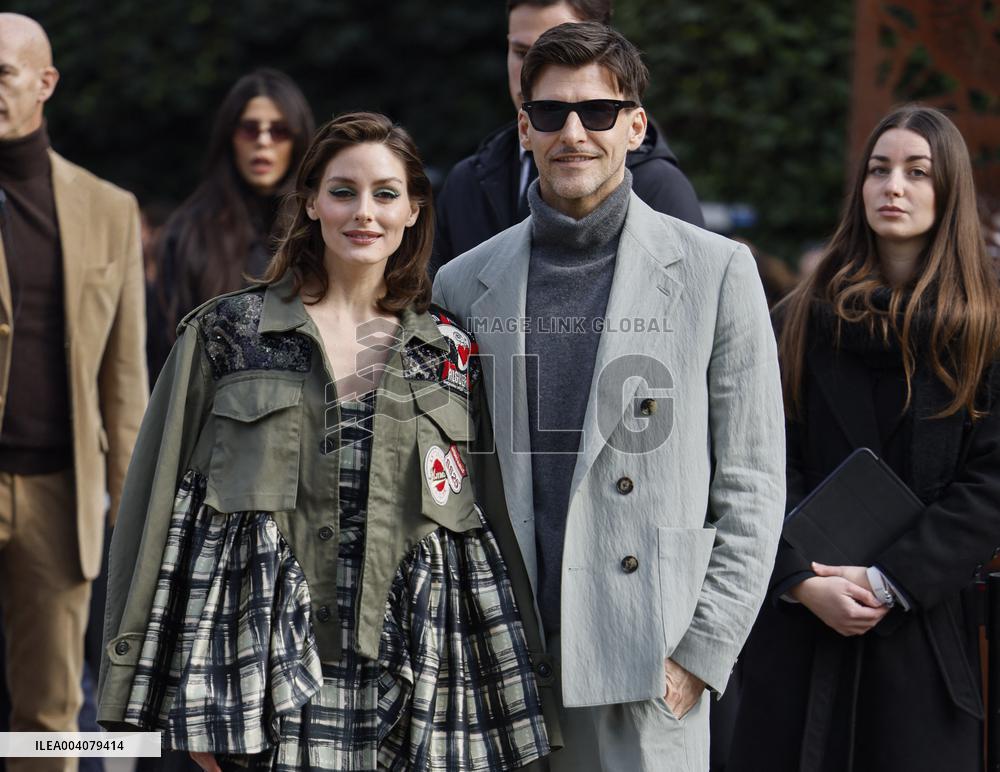 MFW - Olivia Palermo And Johannes Huebl At Antonio Marras