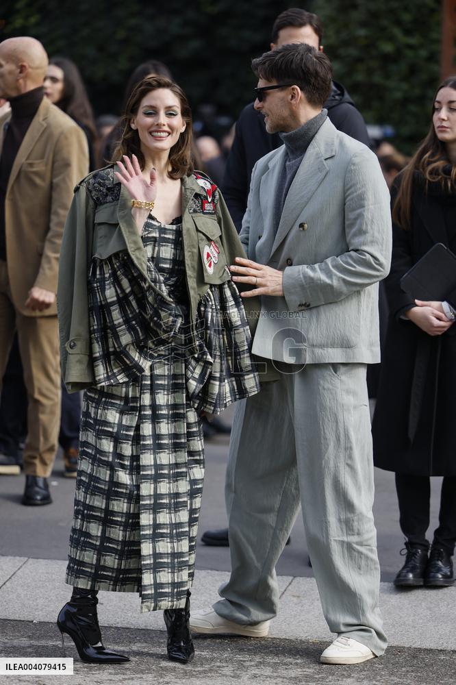 MFW - Olivia Palermo And Johannes Huebl At Antonio Marras