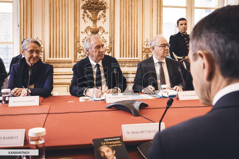 Interministerial Immigration Control Committee at Matignon - Paris