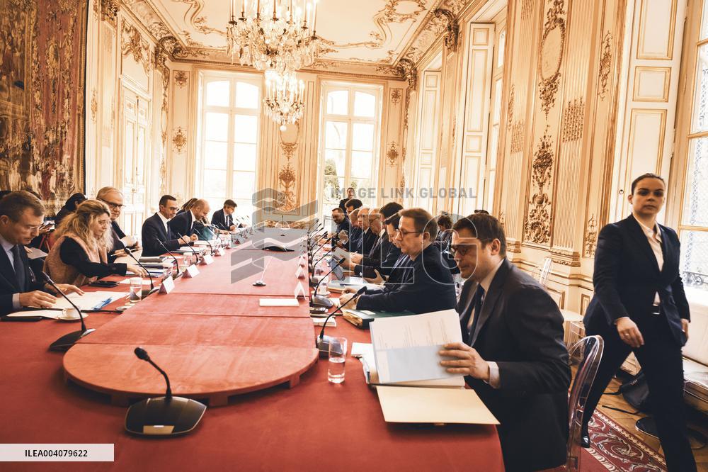 Interministerial Immigration Control Committee at Matignon - Paris