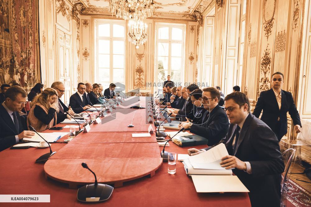 Interministerial Immigration Control Committee at Matignon - Paris