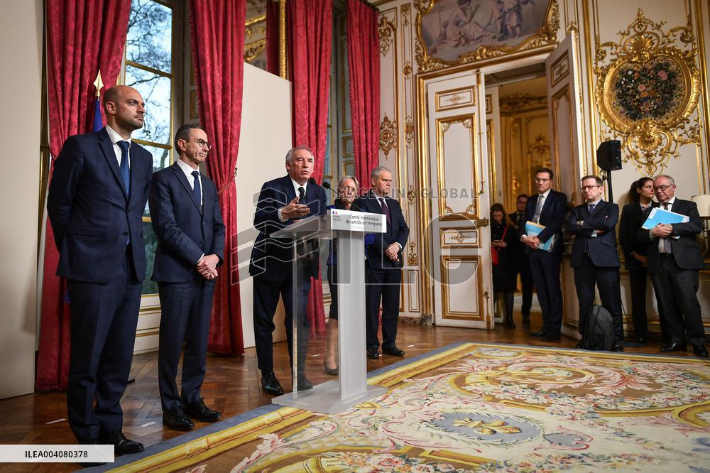 Presser with French PM Francois Bayrou in Paris - FA