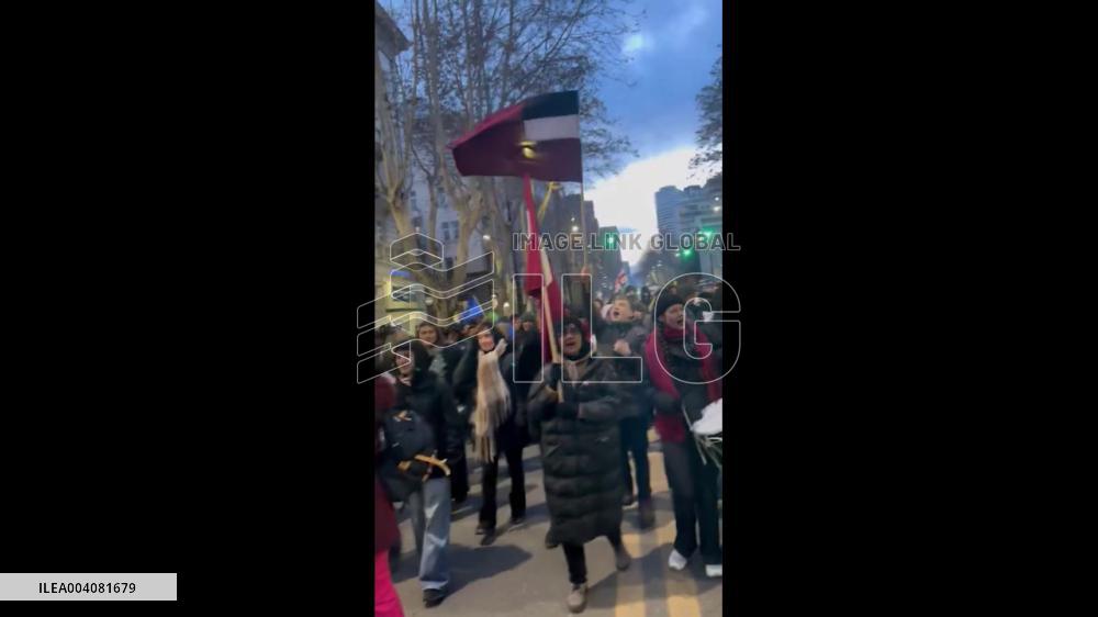 Georgia: Thousands March In Tbilisi On 90th Day Of Anti-Government Protests