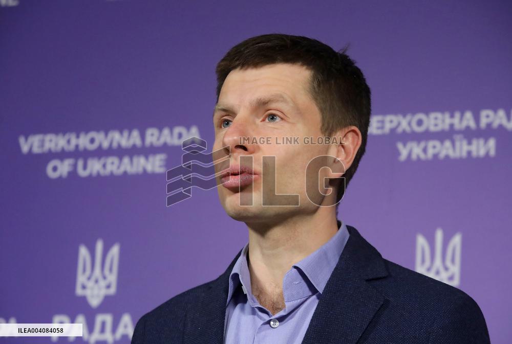 MP Oleksii Hocharenko briefs press in Kyiv