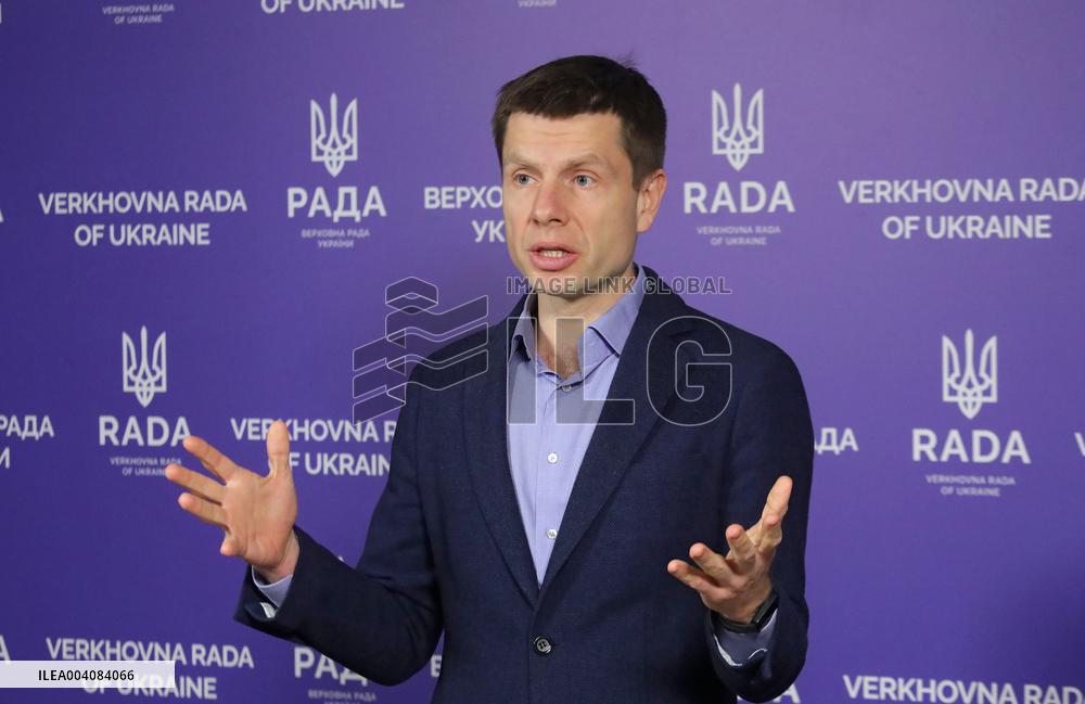 MP Oleksii Hocharenko briefs press in Kyiv