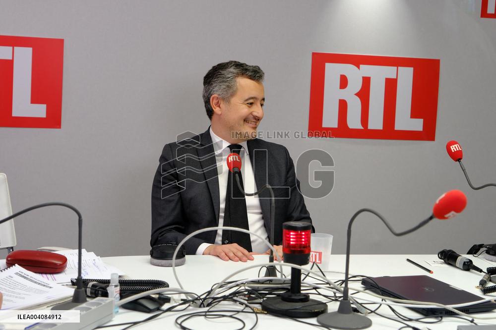 Minister of Justice Gerald Darmanin on RTL set at Agricultural Show - Paris