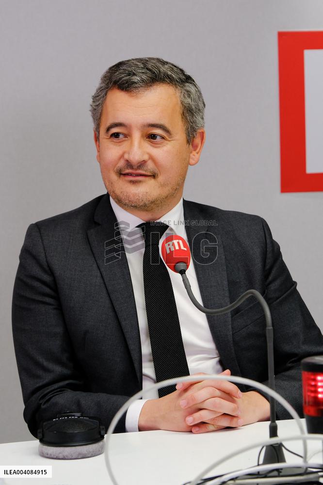 Minister of Justice Gerald Darmanin on RTL set at Agricultural Show - Paris