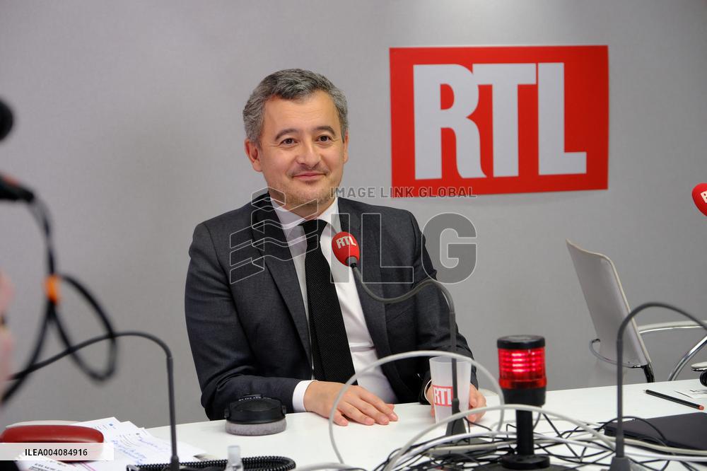 Minister of Justice Gerald Darmanin on RTL set at Agricultural Show - Paris