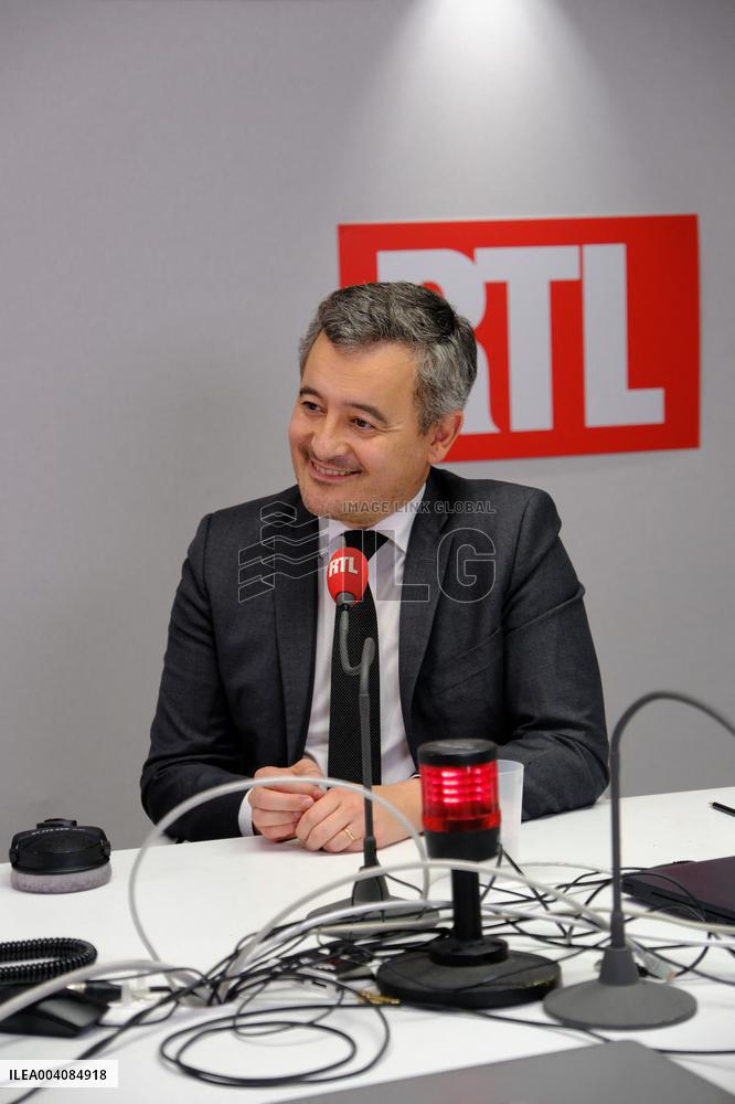 Minister of Justice Gerald Darmanin on RTL set at Agricultural Show - Paris