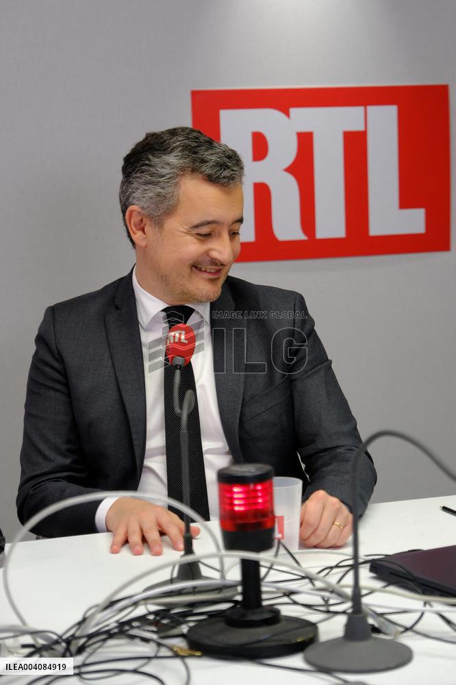 Minister of Justice Gerald Darmanin on RTL set at Agricultural Show - Paris