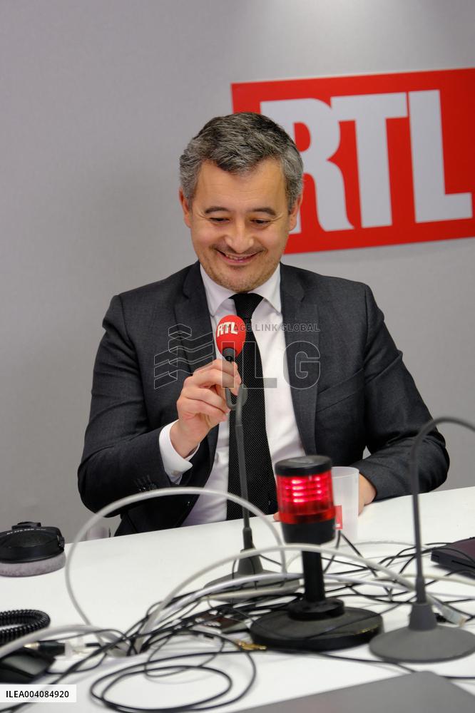 Minister of Justice Gerald Darmanin on RTL set at Agricultural Show - Paris