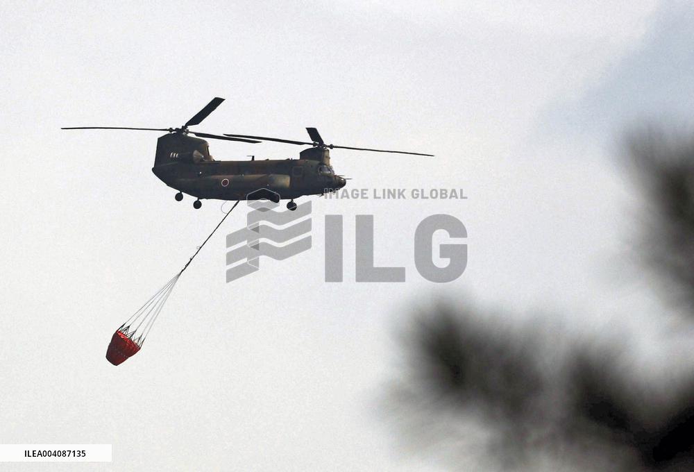 Forest fire in northeastern Japan
