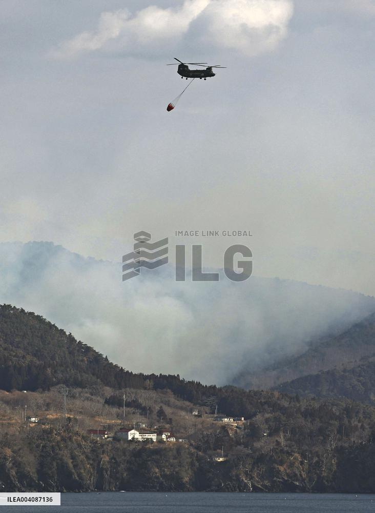 Forest fire in northeastern Japan