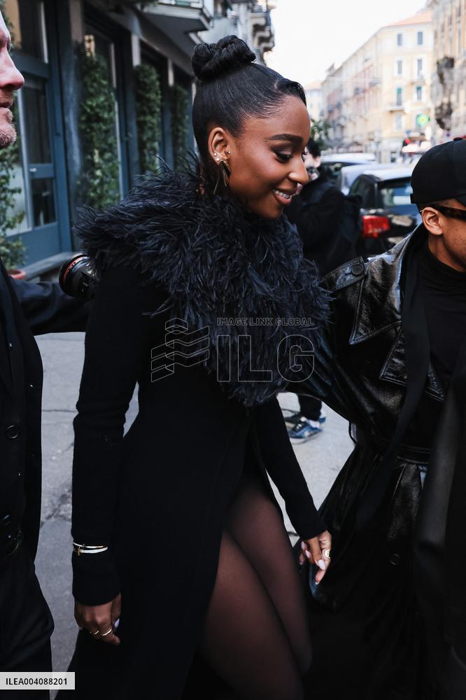 MFW - Normani arrives at Blumarine Fashion Show