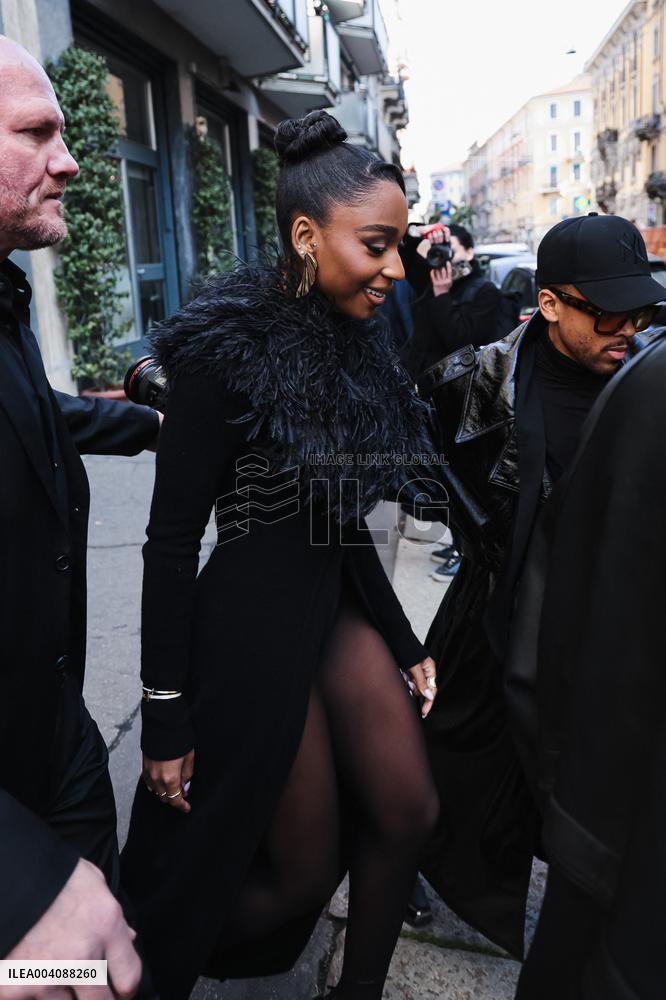 MFW - Normani arrives at Blumarine Fashion Show