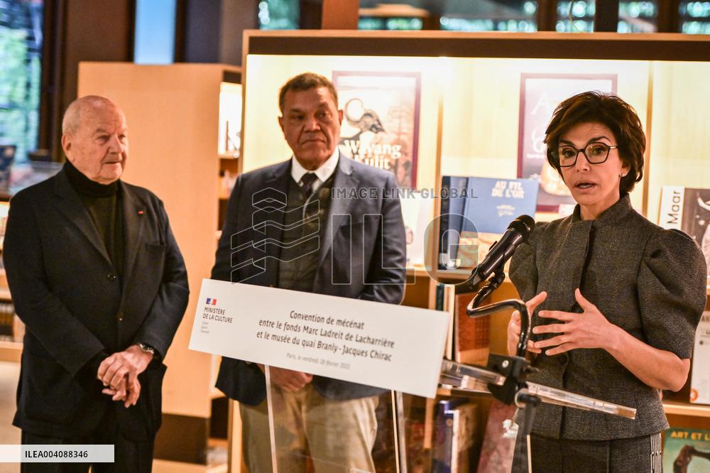 Sponsorship agreement between Marc Ladreit de Lacharriere and Quai Branly museum in Paris - FA