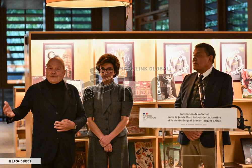 Sponsorship agreement between Marc Ladreit de Lacharriere and Quai Branly museum in Paris - FA
