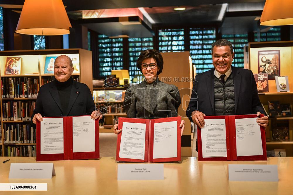 Sponsorship agreement between Marc Ladreit de Lacharriere and Quai Branly museum in Paris - FA