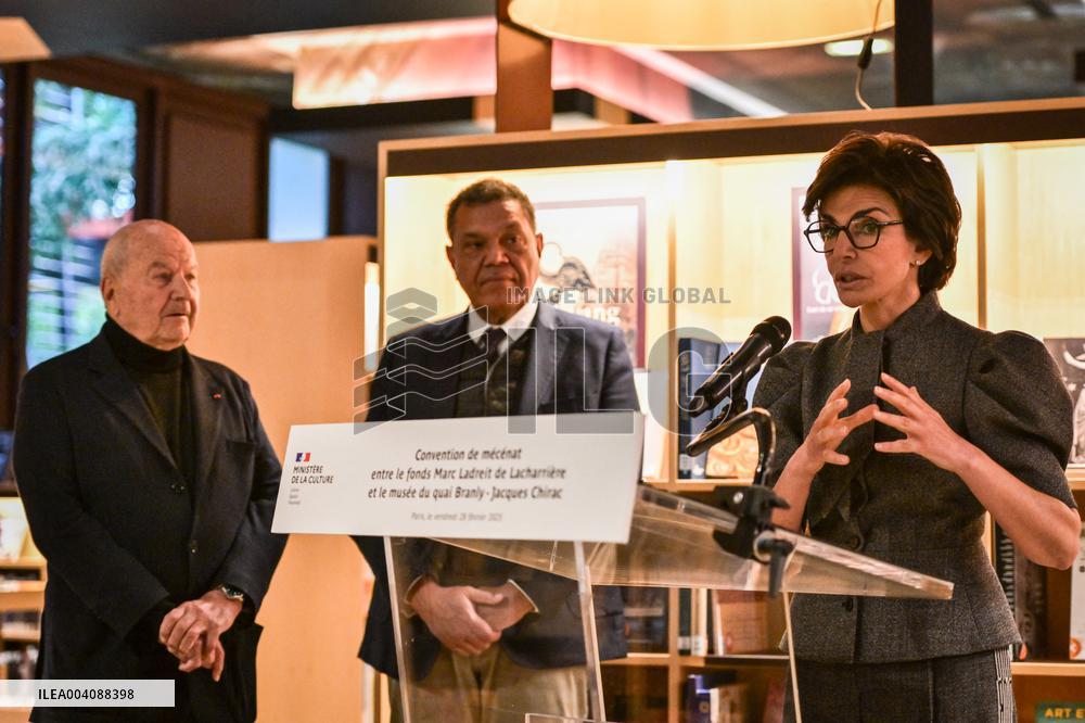 Sponsorship agreement between Marc Ladreit de Lacharriere and Quai Branly museum in Paris - FA