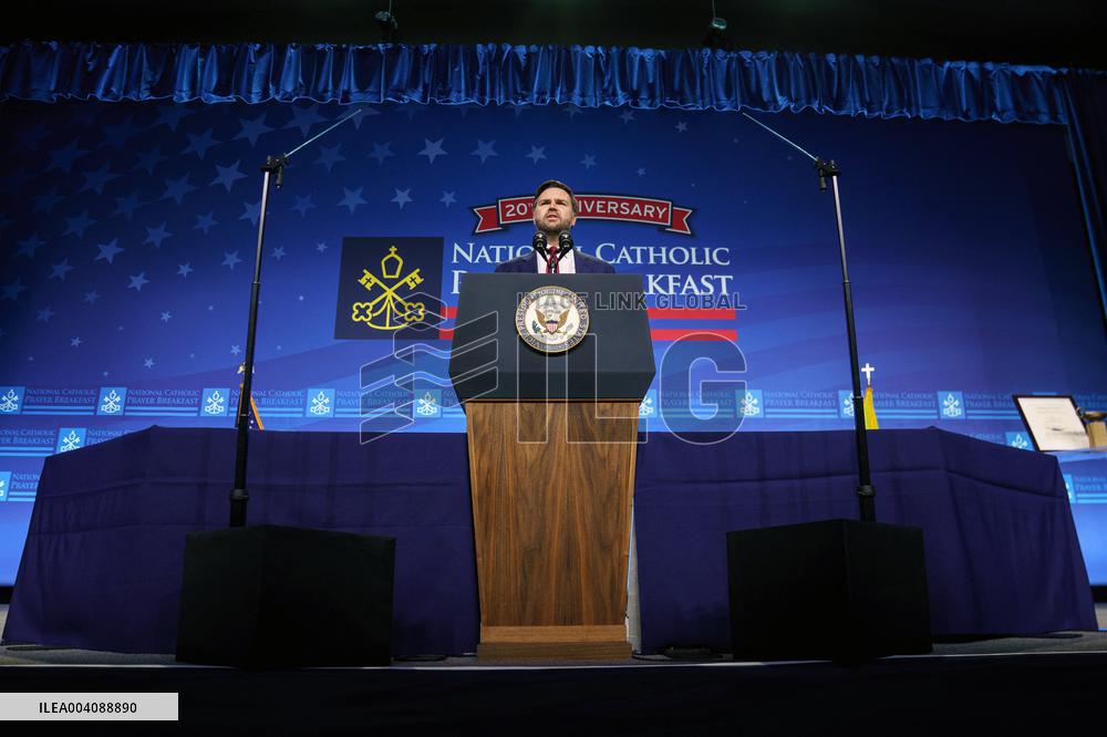 US Vice President JD Vance attends National Catholic Prayer Breakfast