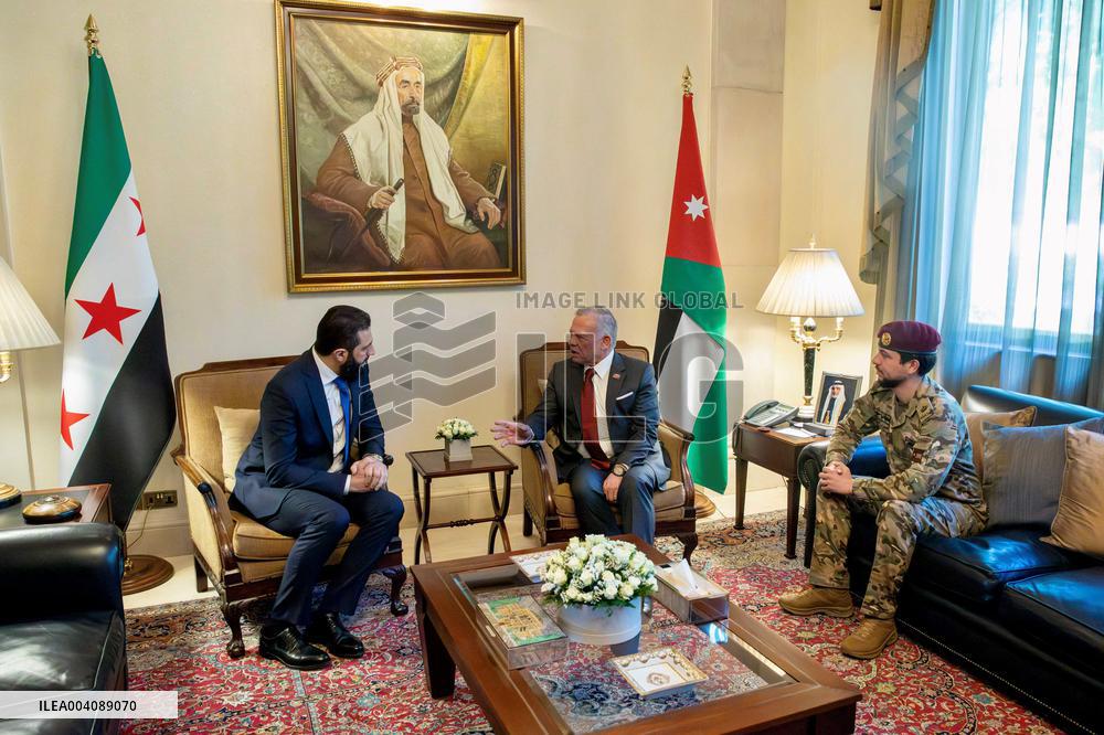 King Of Jordan Receives Syrian President Al Sharaa - Amman