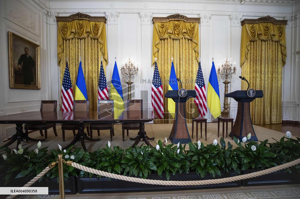 Ukrainian President Volodymyr Zelensky departs the White House after Oval Office meeting with US President Donald Trump