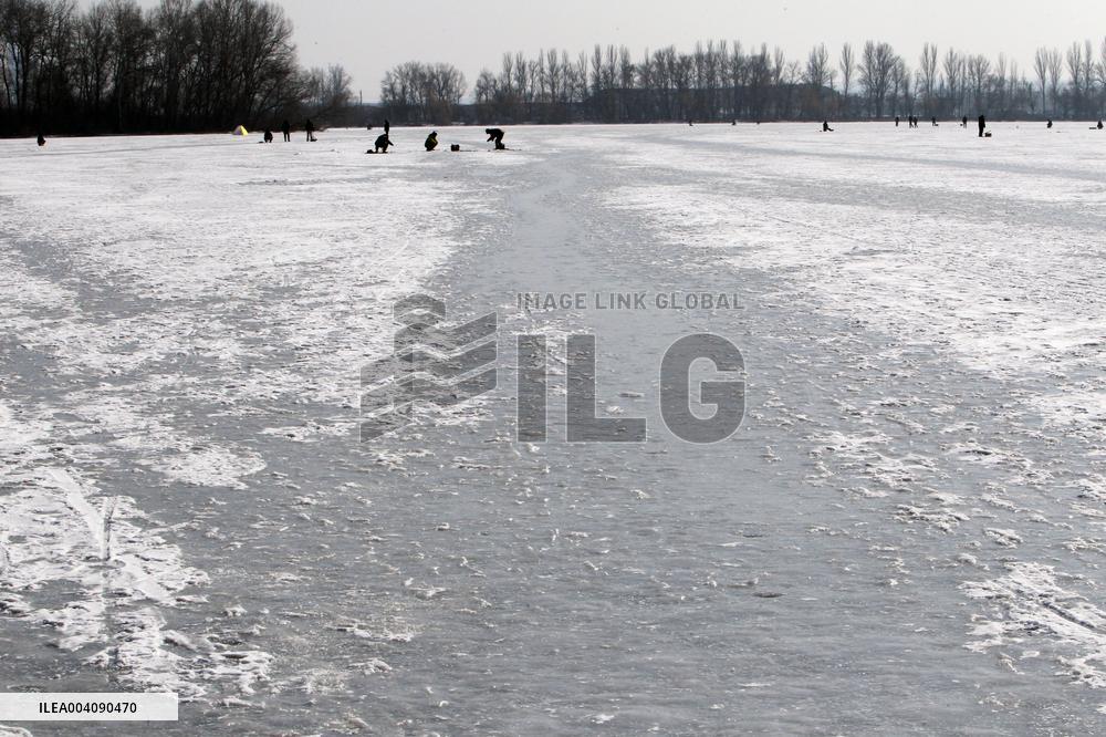 Ice fishing in Dnipro