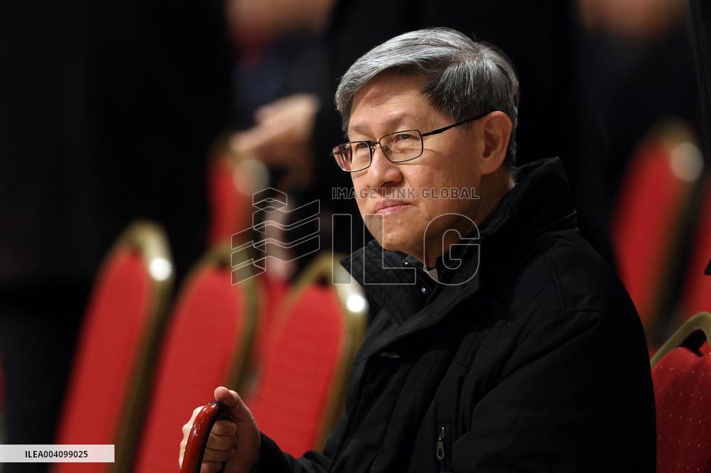 Religion: Cardinal Claudio Gugerotti leads the recitation of the Holy Rosary for Pope Francis on March 01, 2025