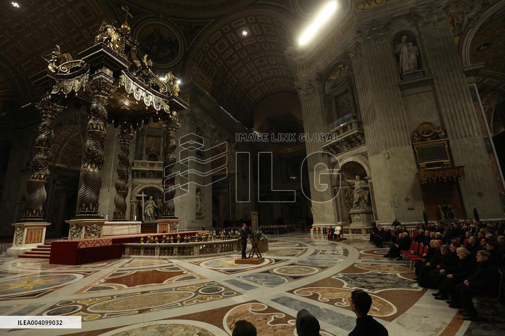Religion: Cardinal Claudio Gugerotti leads the recitation of the Holy Rosary for Pope Francis on March 01, 2025