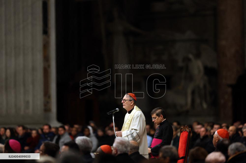 Religion: Cardinal Claudio Gugerotti leads the recitation of the Holy Rosary for Pope Francis on March 01, 2025