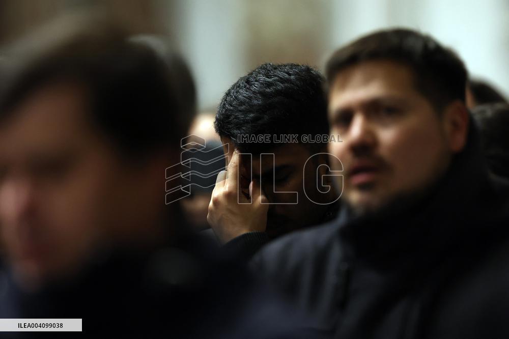 Religion: Cardinal Claudio Gugerotti leads the recitation of the Holy Rosary for Pope Francis on March 01, 2025