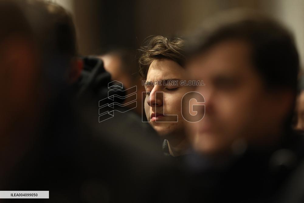 Religion: Cardinal Claudio Gugerotti leads the recitation of the Holy Rosary for Pope Francis on March 01, 2025