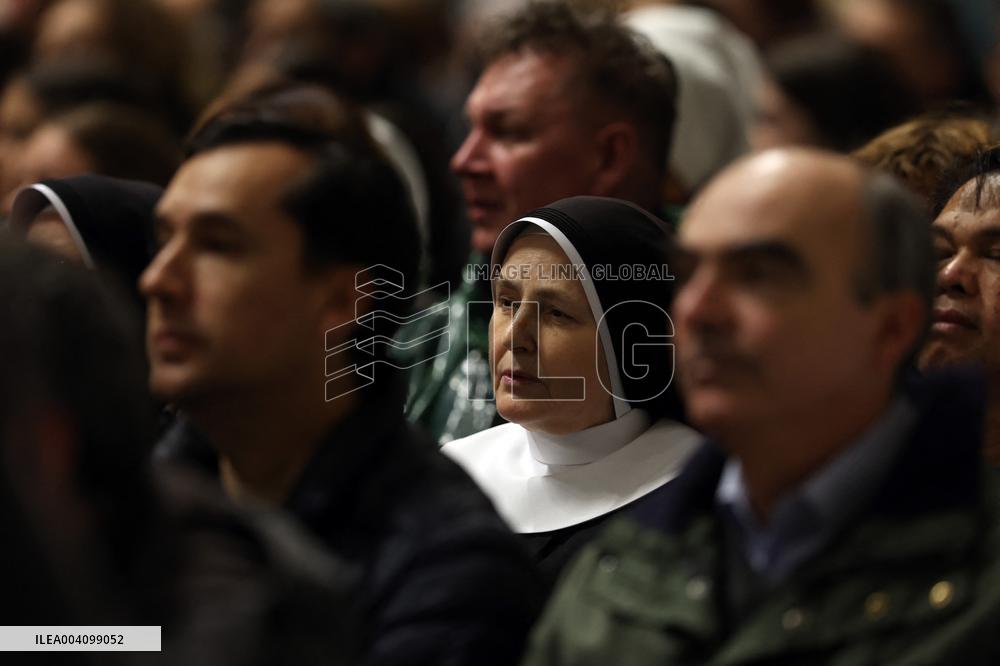 Religion: Cardinal Claudio Gugerotti leads the recitation of the Holy Rosary for Pope Francis on March 01, 2025