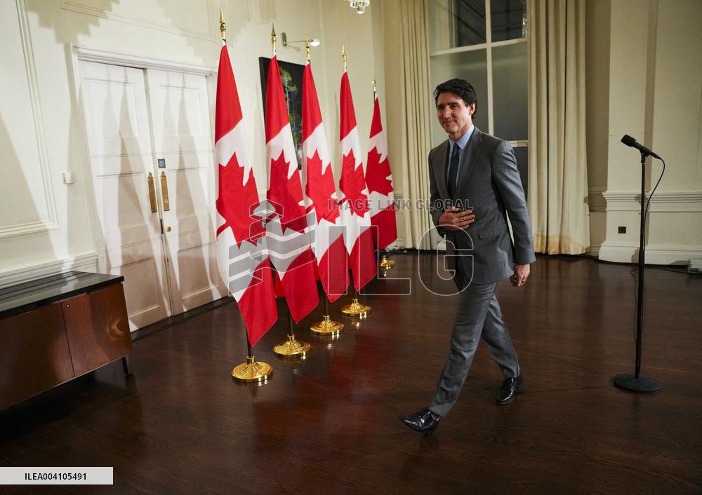 Justin Trudeau Holds Press Conference - London