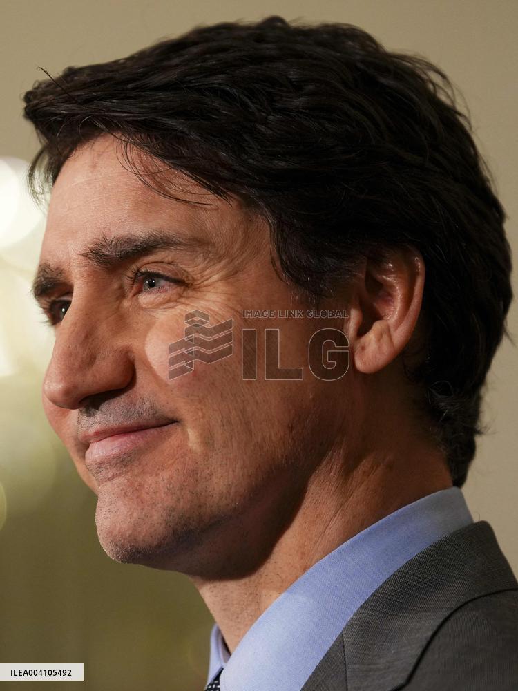 Justin Trudeau Holds Press Conference - London