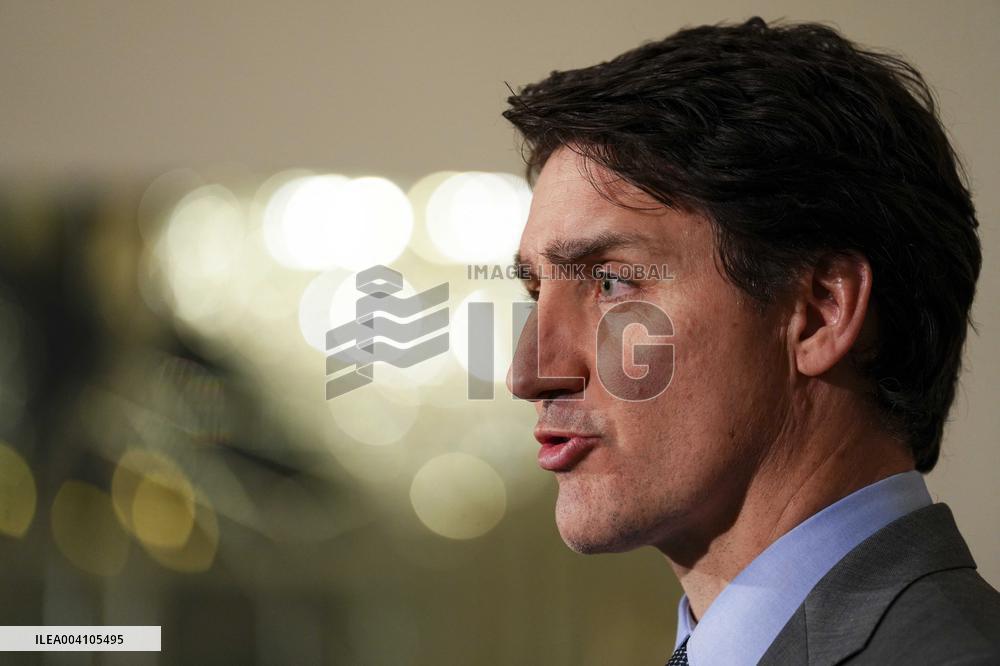 Justin Trudeau Holds Press Conference - London