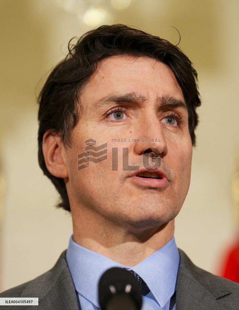 Justin Trudeau Holds Press Conference - London