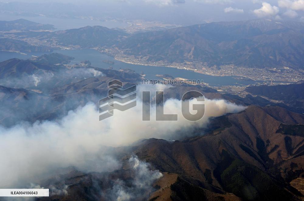Forest fire in northeastern Japan