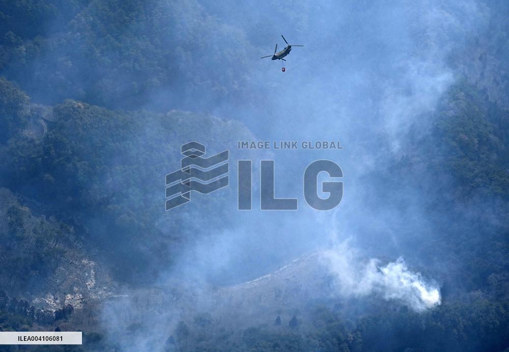 Forest fire in northeastern Japan