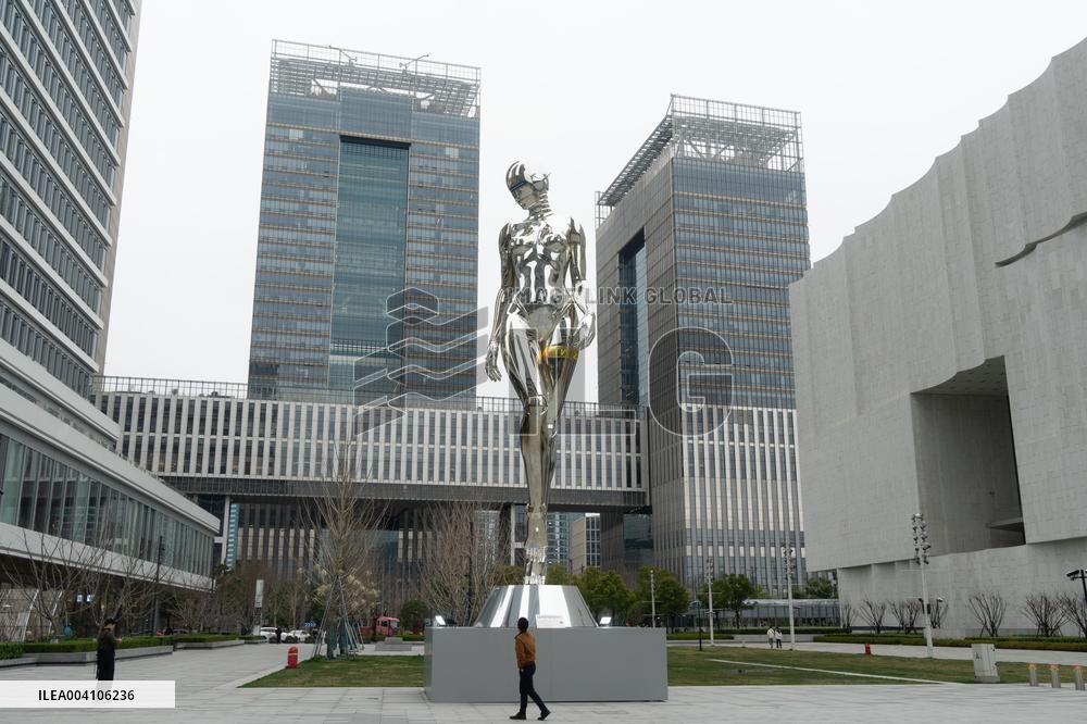 Giant Machina Sculpture in Shanghai