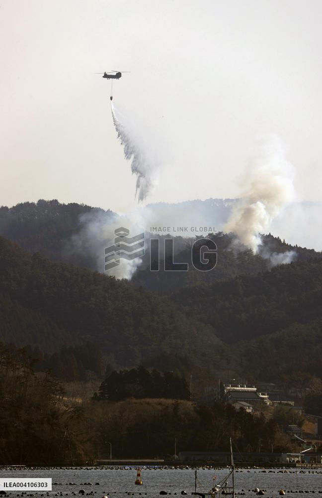 Forest fire in northeastern Japan