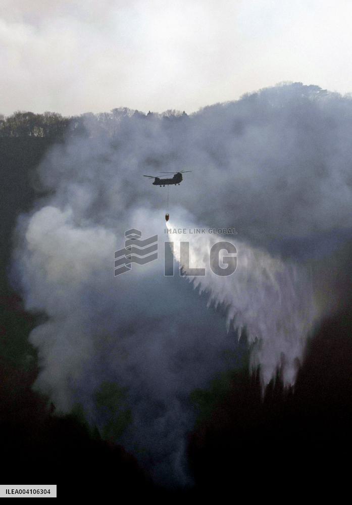 Forest fire in northeastern Japan
