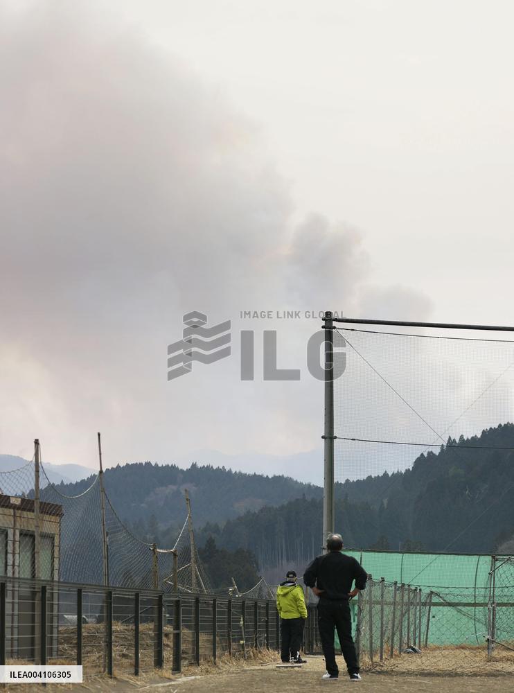Forest fire in northeastern Japan