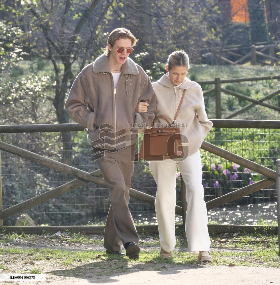 Kelly Rutherford Strolls with Son Hermes in Milan